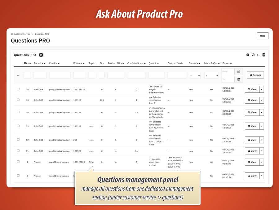 Foto 6: Vraag over product - contactformulieren pro