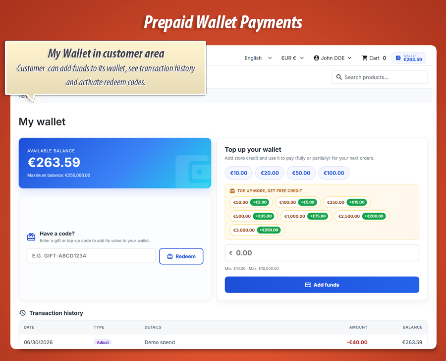 Image 1: Prepaid Wallet & Store Credit