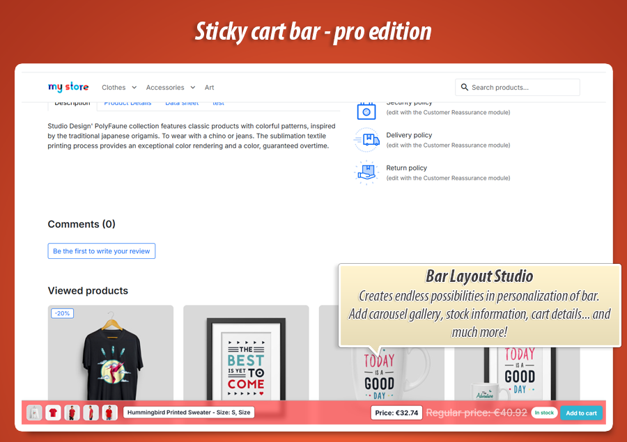Foto 4: Sticky Warenkorb-Leiste PRO