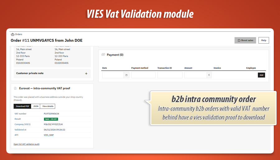 Image 4: Validate VAT in VIES and set 0% VAT