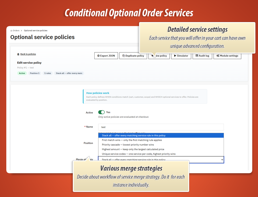 Photo 3: Services optionnels conditionnels à la commande