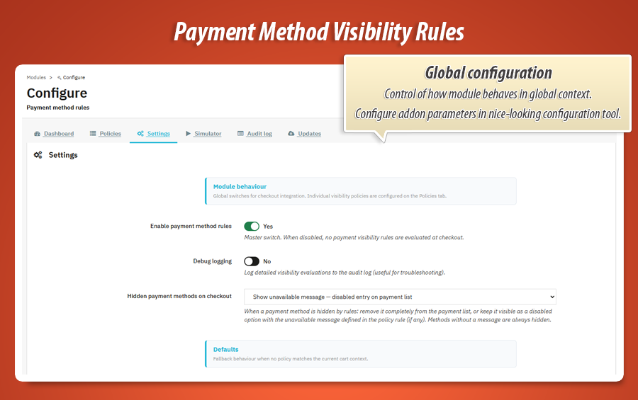 Image 5: Conditional Payment Method Rules