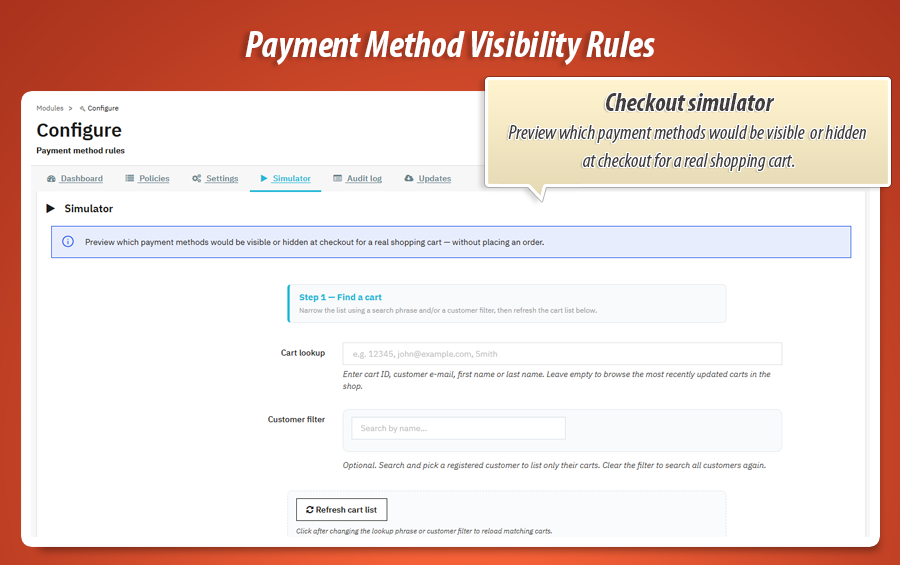 Image 3: Conditional Payment Method Rules
